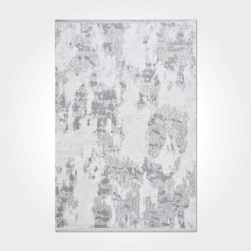 Modern Bamboo Area Rug – Grey Machine Made Rug With Soft Pile Carpet
