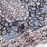 Chenille Area Rug – Washable Non Slip Navy Frame Kilim Rug with Classic Style