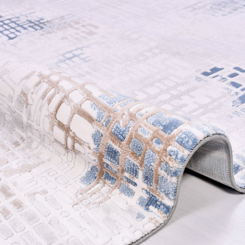 Modern Area Rug | Durable Acrylic Rug with Grey Cotton Weft & Overlocked Edge