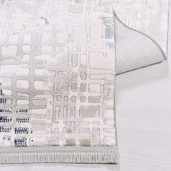 Modern Area Rug | Durable Acrylic Rug with Grey Cotton Weft & Overlocked Edge