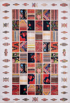 Alberta Multy Patchwork Digital Print Area Rug