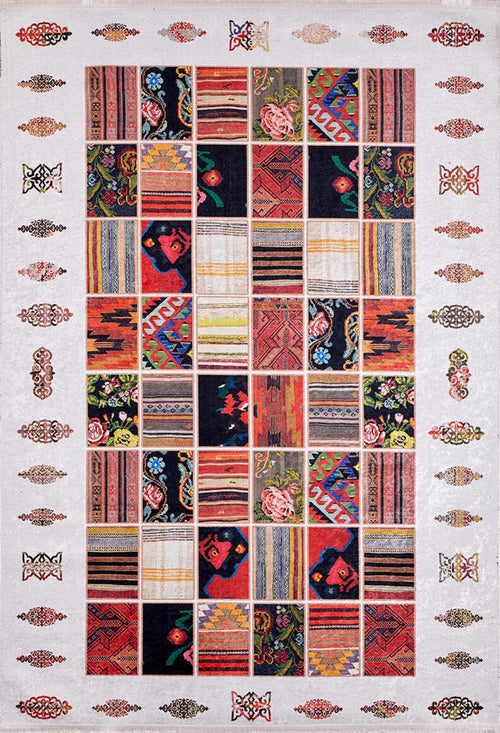 Alberta Multy Patchwork Digital Print Area Rug
