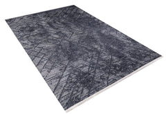 Anthracite Striped Area Rug – Digital Print Rug | Non Slip Carpet for Living Room