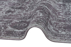 Vintage Area Rug – Overdyed Grey Machine Made Rug with Antislip Backing