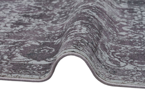 Vintage Area Rug – Overdyed Grey Machine Made Rug with Antislip Backing