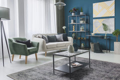 Vintage Area Rug – Overdyed Grey Machine Made Rug with Antislip Backing