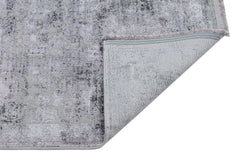 Vintage Area Rug – Overdyed Grey Machine Made Rug with Antislip Backing