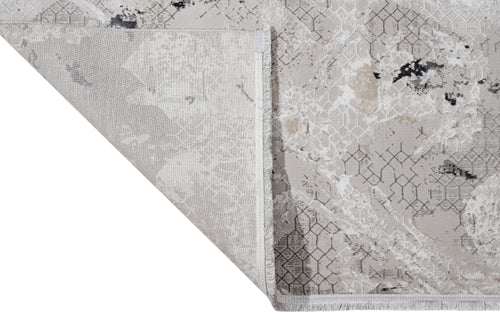 Grey Marble Area Rug – Machine Made Microfiber Rug with Antislip Cotton Base