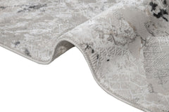 Grey Marble Area Rug – Machine Made Microfiber Rug with Antislip Cotton Base