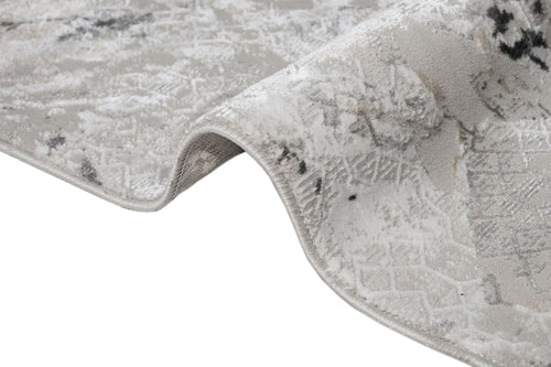 Grey Marble Area Rug – Machine Made Microfiber Rug with Antislip Cotton Base