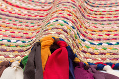 Alexandria Multy Geometric Jute Pattern Round Knit Rug