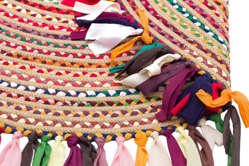 Alexandria Multy Geometric Jute Pattern Round Knit Rug