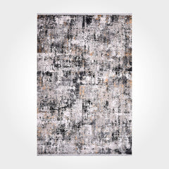 Modern Area Rug – Black Flatweave Machine Made Rug With Overlocked Edge
