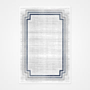 Machine Made Area Rug - Grey Frame Design Rug With 10mm Pile Height