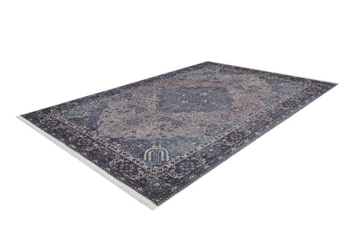 Navy Classic Area Rug – Digital Print Rug | Antibacterial, Non Slip, Washable Carpet