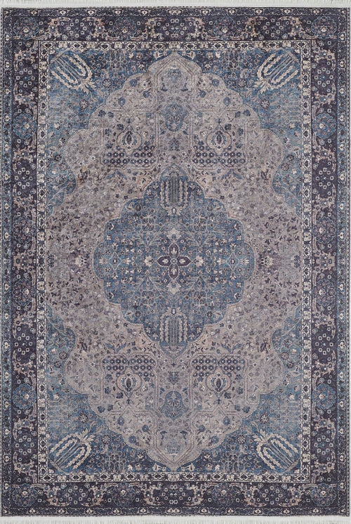 Navy Classic Area Rug – Digital Print Rug | Antibacterial, Non Slip, Washable Carpet
