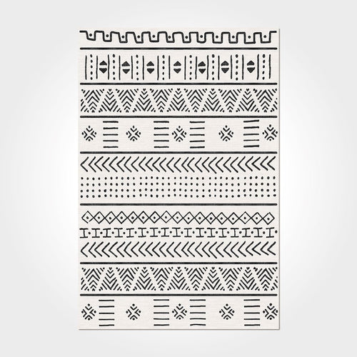 Geometric Area Rug – Washable Non Slip Polyester Chenille Cotton Carpet for Living Room