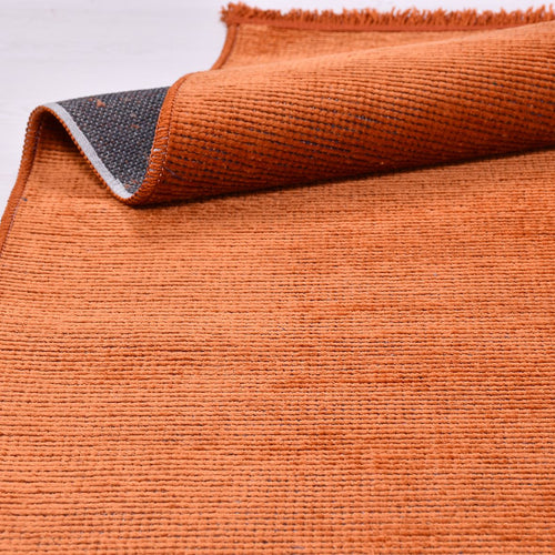 Natural Latex Area Rug – Modern Orange Cotton 7mm Pile Jacquard Woven