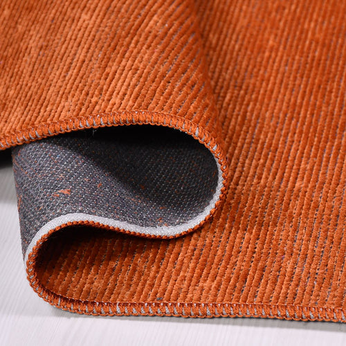 Natural Latex Area Rug – Modern Orange Cotton 7mm Pile Jacquard Woven