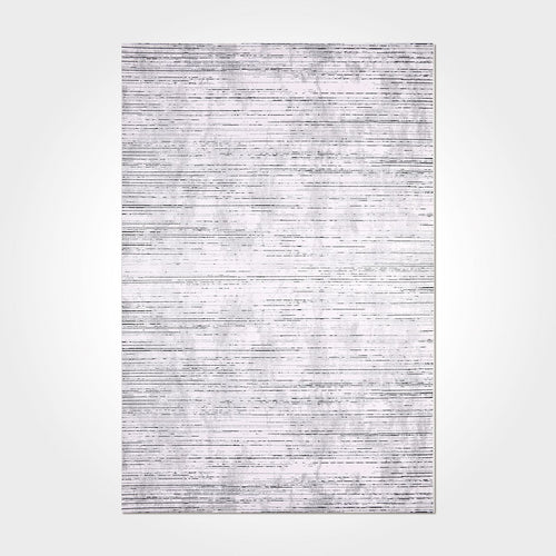 Aliyahe White Striped Machine Made Area Rug
