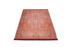 Vintage Area Rug – Alkmaar Orange Cotton Chenille Digital Print Carpet for Living Room