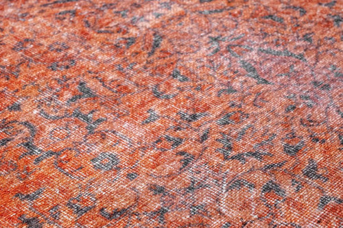 Vintage Area Rug – Alkmaar Orange Cotton Chenille Digital Print Carpet for Living Room