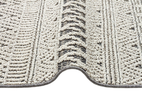 Grey Geometric Jute Rug - Machine Made Area Rug | Dust Free, Easy Clean