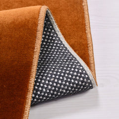 Natural Latex Area Rug - Modern Orange Non Slip 9 mm Pile Rug for Living Room