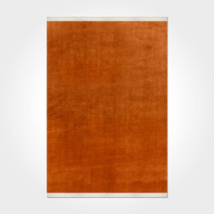Natural Latex Area Rug - Modern Orange Non Slip 9 mm Pile Rug for Living Room
