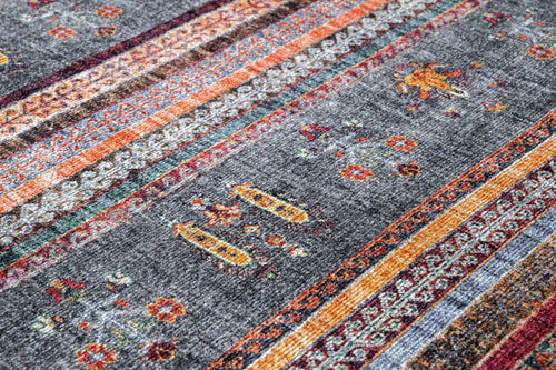 Digital Print Area Rug – Stylish Red Frame Cotton Chenille Washable Carpet