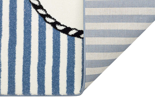 Kids Blue Rug – Soft Flatweave Anti Slip Children's Carpet for Playroom