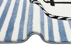 Kids Blue Rug – Soft Flatweave Anti Slip Children's Carpet for Playroom