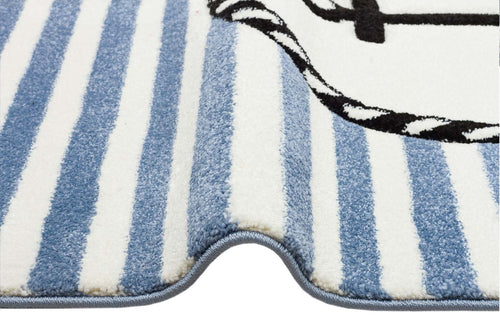 Kids Blue Rug – Soft Flatweave Anti Slip Children's Carpet for Playroom