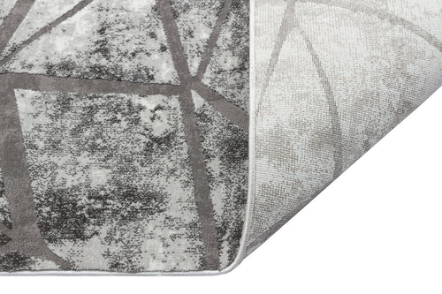 Modern Area Rug – Anthracite Geometric Machine Made Rug with Soft Texture