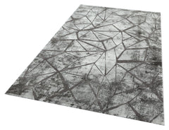 Modern Area Rug – Anthracite Geometric Machine Made Rug with Soft Texture