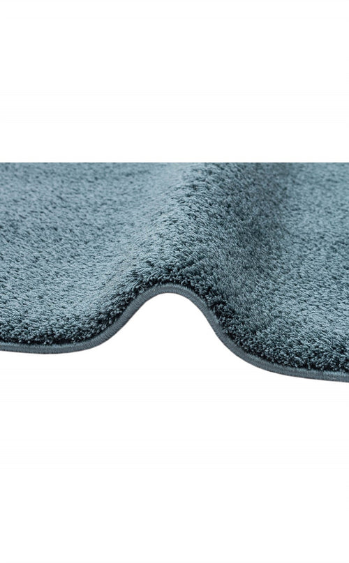 Modern Round Shaggy Rug - Blue Soft Textured Fluffy Pile Carpet With Anti Slip