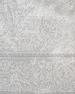 Machine Made Area Rug | Classic Grey Acrylic Rug with Fringed Edges