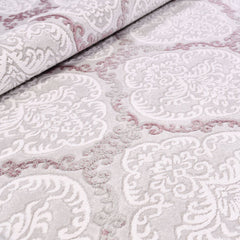 Geometric Area Rug - Machine Made Rug With 10 mm Pile Height | Pink Cream