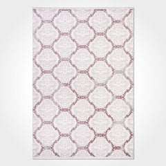 Geometric Area Rug - Machine Made Rug With 10 mm Pile Height | Pink Cream