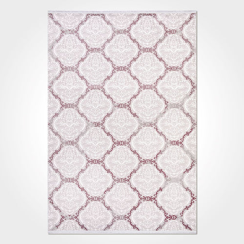 Geometric Area Rug - Machine Made Rug With 10 mm Pile Height | Pink Cream
