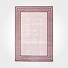 Machine Made Area Rug - Amayev Cream Frame Style Carpet With Laser Cut Edges