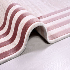 Machine Made Area Rug - Amayev Cream Frame Style Carpet With Laser Cut Edges