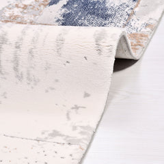 Cream Geometric Rug – Machine Made Area Rug With 11 mm Pile Height & Overlocked Edge