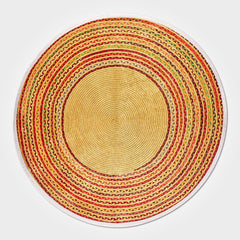 Yellow Striped Area Rug - Washable Non Slip Chenille Cotton Rug for Kitchen & Corridor