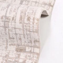 Cream Striped Area Rug – Machine Made Rug with 8mm Pile Height & Laser Cut Edge