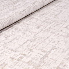 Cream Striped Area Rug – Machine Made Rug with 8mm Pile Height & Laser Cut Edge