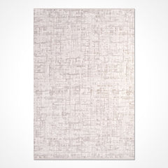 Cream Striped Area Rug – Machine Made Rug with 8mm Pile Height & Laser Cut Edge