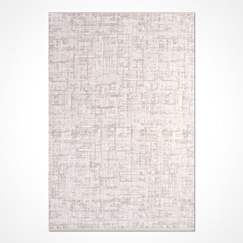 Cream Striped Area Rug – Machine Made Rug with 8mm Pile Height & Laser Cut Edge