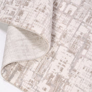 Cream Striped Area Rug – Machine Made Rug with 8mm Pile Height & Laser Cut Edge