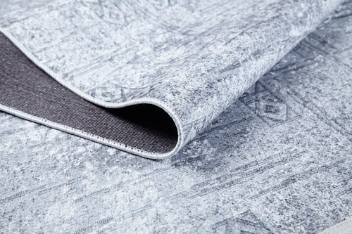 Modern Area Rug – Grey Digital Print Carpet | Antibacterial, Non Slip Washable Mat